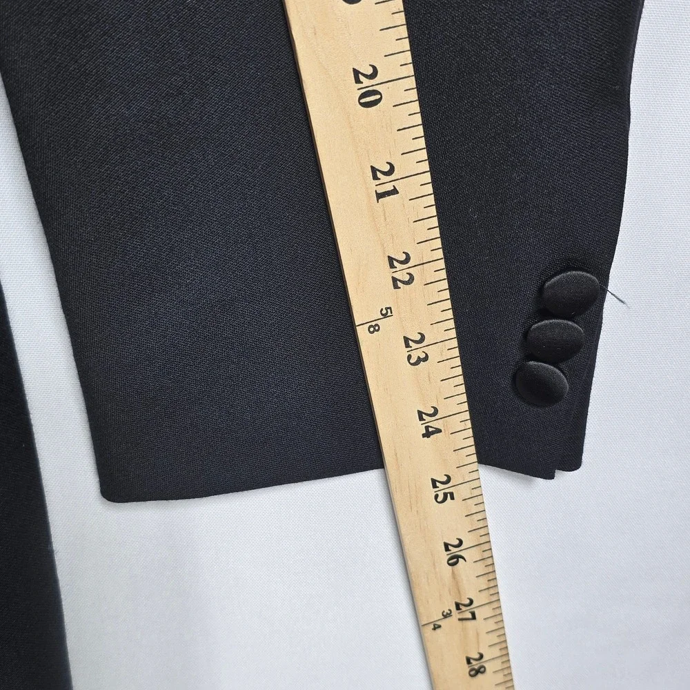 Vito Rufolo Wool Tuxedo Blazer Jacket Men 40 Black Formal Occasion Made in Italy